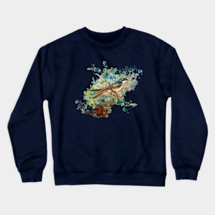 Blue bird And Flowers Crewneck Sweatshirt